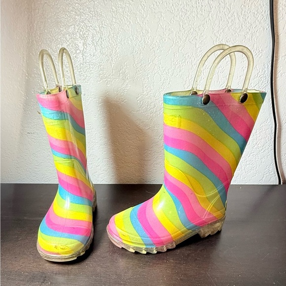 Western Chief Kids Rainbow Striped Rain Boots - Picture 1 of 5